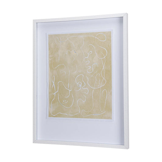 Mercana - Thread Yellow I by Mercana Studio a Hand Embellished Textured Framed Art Print Matted under Glass - 14418 view 2