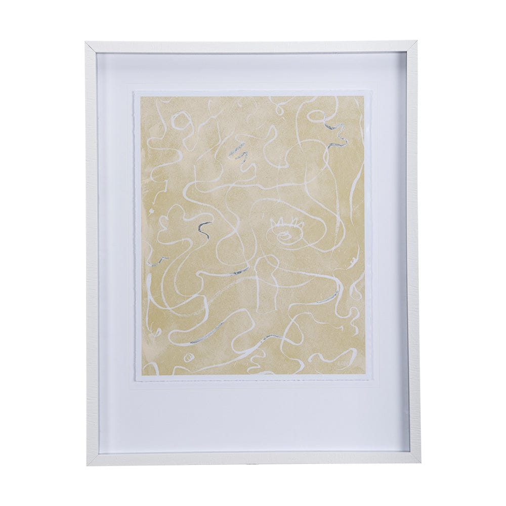 Mercana - Thread Yellow II by Mercana Studio a Hand Embellished Textured Framed Art Print Matted under Glass - 14419 view 1