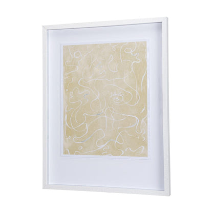 Mercana - Thread Yellow II by Mercana Studio a Hand Embellished Textured Framed Art Print Matted under Glass - 14419 view 2