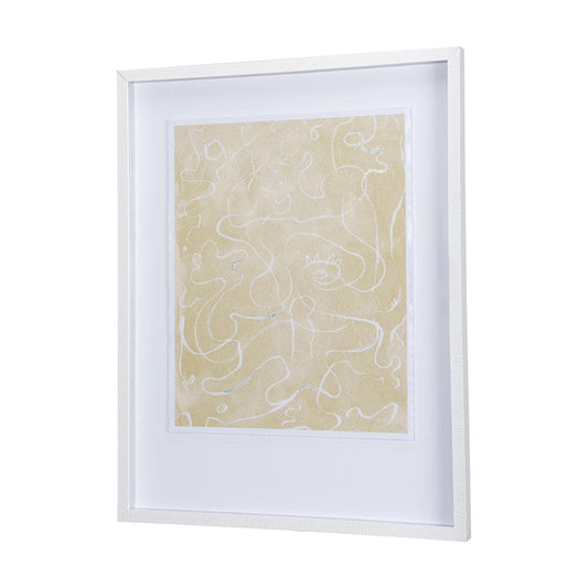 Mercana - Thread Yellow II by Mercana Studio a Hand Embellished Textured Framed Art Print Matted under Glass - 14419 view 2