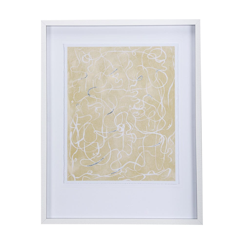 Mercana - Thread Yellow III by Mercana Studio a Hand Embellished Textured Framed Art Print Matted under Glass - 14420 view 1