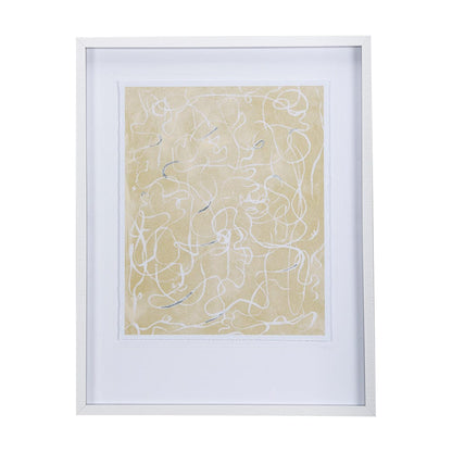 Mercana - Thread Yellow III by Mercana Studio a Hand Embellished Textured Framed Art Print Matted under Glass - 14420 view 1