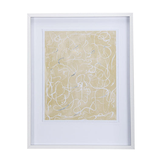 Mercana - Thread Yellow III by Mercana Studio a Hand Embellished Textured Framed Art Print Matted under Glass - 14420 view 1
