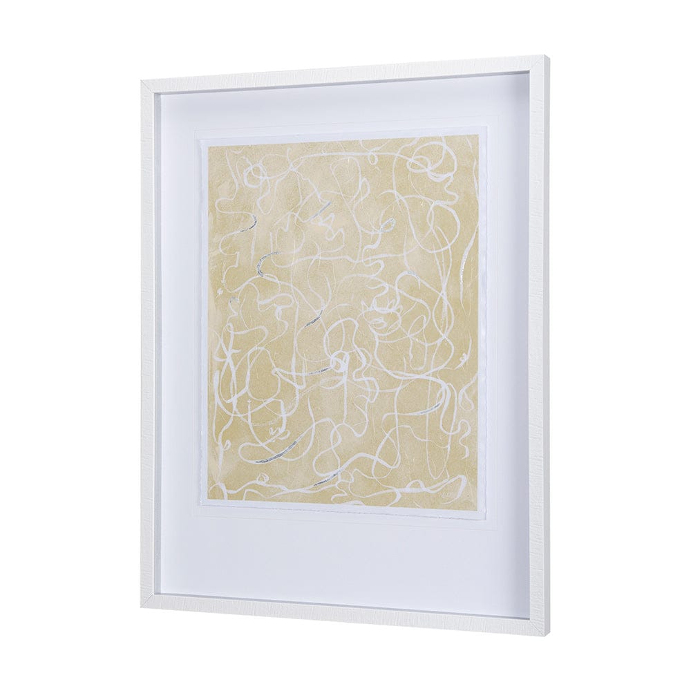 Mercana - Thread Yellow III by Mercana Studio a Hand Embellished Textured Framed Art Print Matted under Glass - 14420 view 2