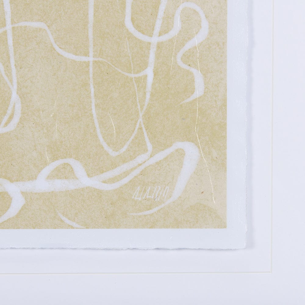 Mercana - Thread Yellow III by Mercana Studio a Hand Embellished Textured Framed Art Print Matted under Glass - 14420 view 6
