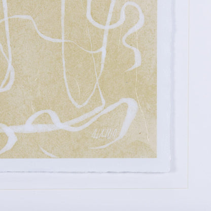 Mercana - Thread Yellow III by Mercana Studio a Hand Embellished Textured Framed Art Print Matted under Glass - 14420 view 6