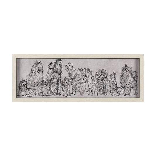 Mercana - Three Buddies by Mercana Studio a Hand Embellished Textured Framed Art Print Matted under Glass - 14838 view 1