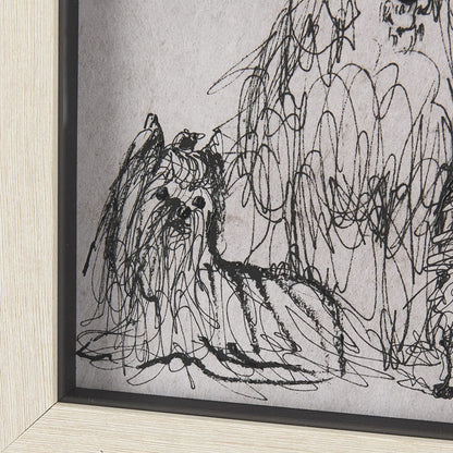 Mercana - Three Buddies by Mercana Studio a Hand Embellished Textured Framed Art Print Matted under Glass - 14838 view 5