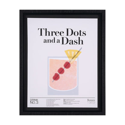 Mercana - Three Dots and a Dash by Mercana Studio a Hand Embellished Textured Framed Art Print under Glass - 15388 view 1