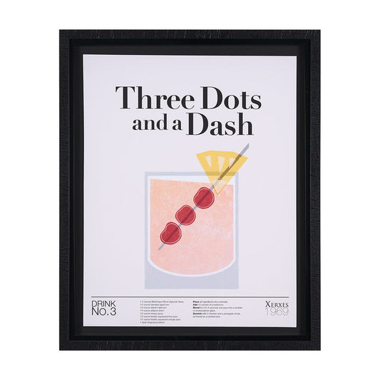 Mercana - Three Dots and a Dash by Mercana Studio a Hand Embellished Textured Framed Art Print under Glass - 15388 view 1