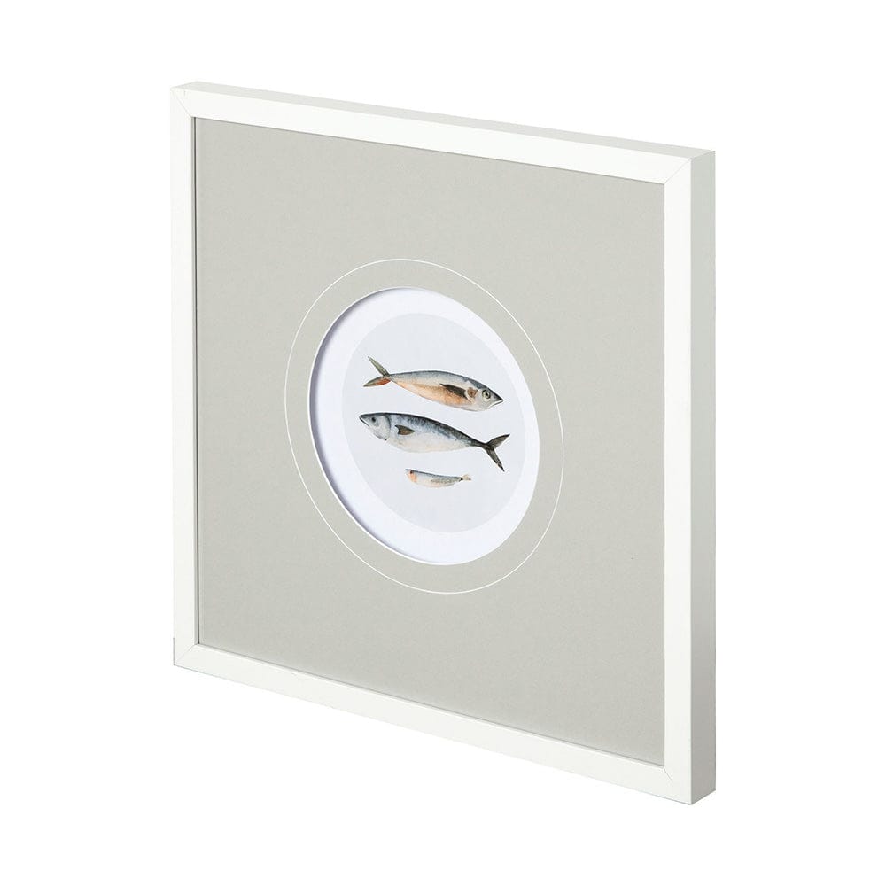 Mercana - Three Fish I by Emma Scarvey a Hand Embellished Textured Framed Art Print Matted under Glass - 12148 view 1
