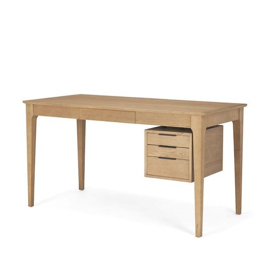 Mercana - Tino Light Brown Oak Wood w/ 4 Drawers Desk - 70891 view 1