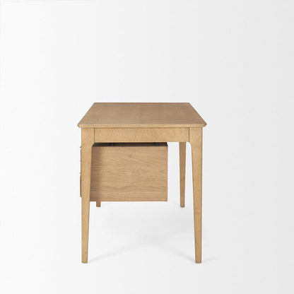 Mercana - Tino Light Brown Oak Wood w/ 4 Drawers Desk - 70891 view 3