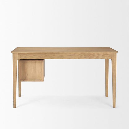 Mercana - Tino Light Brown Oak Wood w/ 4 Drawers Desk - 70891 view 4