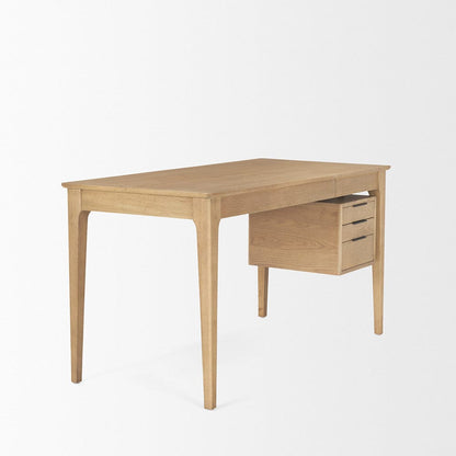 Mercana - Tino Light Brown Oak Wood w/ 4 Drawers Desk - 70891 view 5