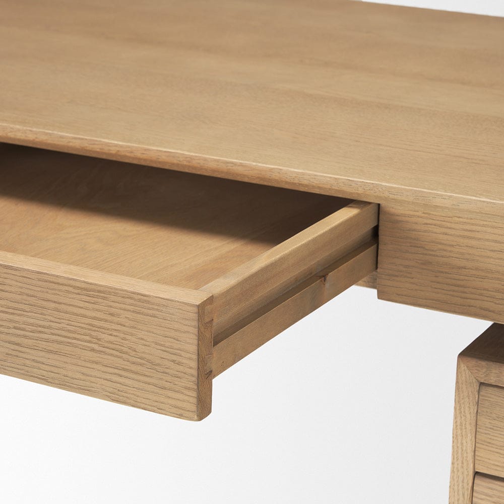 Mercana - Tino Light Brown Oak Wood w/ 4 Drawers Desk - 70891 view 10