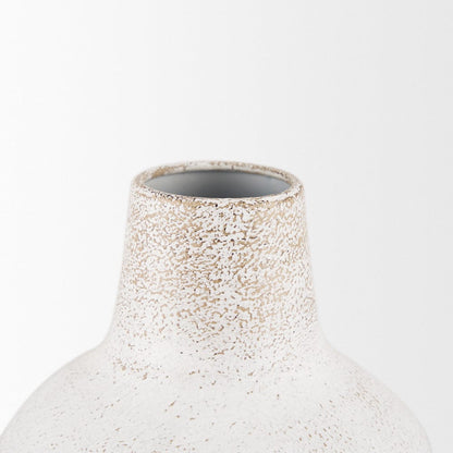 Mercana - Tisha Large White W/ Terracotta Distressing Metal Vase - 70942 view 3