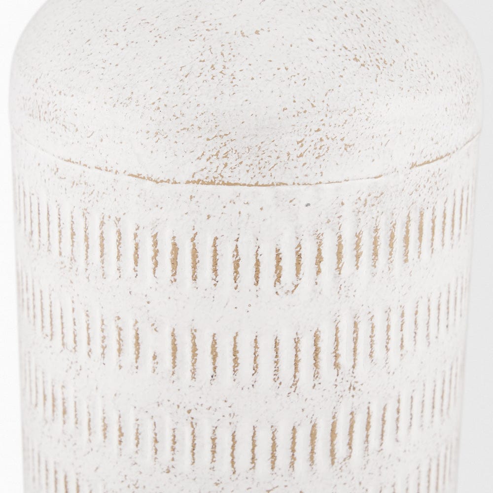 Mercana - Tisha Large White W/ Terracotta Distressing Metal Vase - 70942 view 4