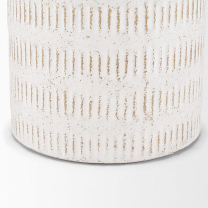 Mercana - Tisha Large White W/ Terracotta Distressing Metal Vase - 70942 view 5