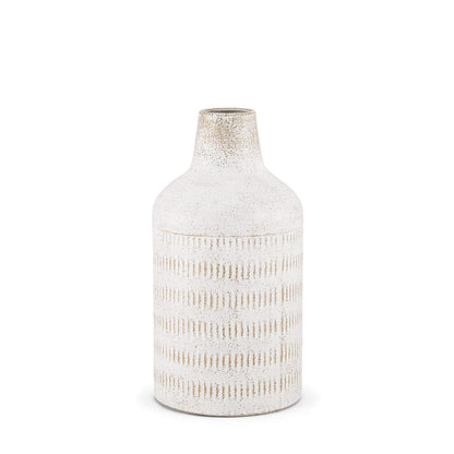 Mercana - Tisha Small White W/ Terracotta Distressing Metal Vase - 70941 view 1