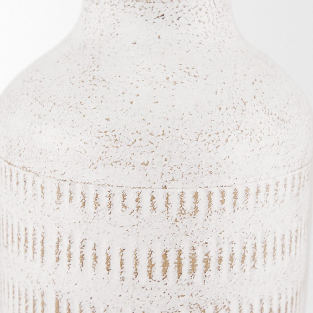 Mercana - Tisha Small White W/ Terracotta Distressing Metal Vase - 70941 view 4