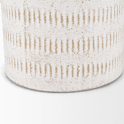 Mercana - Tisha Small White W/ Terracotta Distressing Metal Vase - 70941 view 5