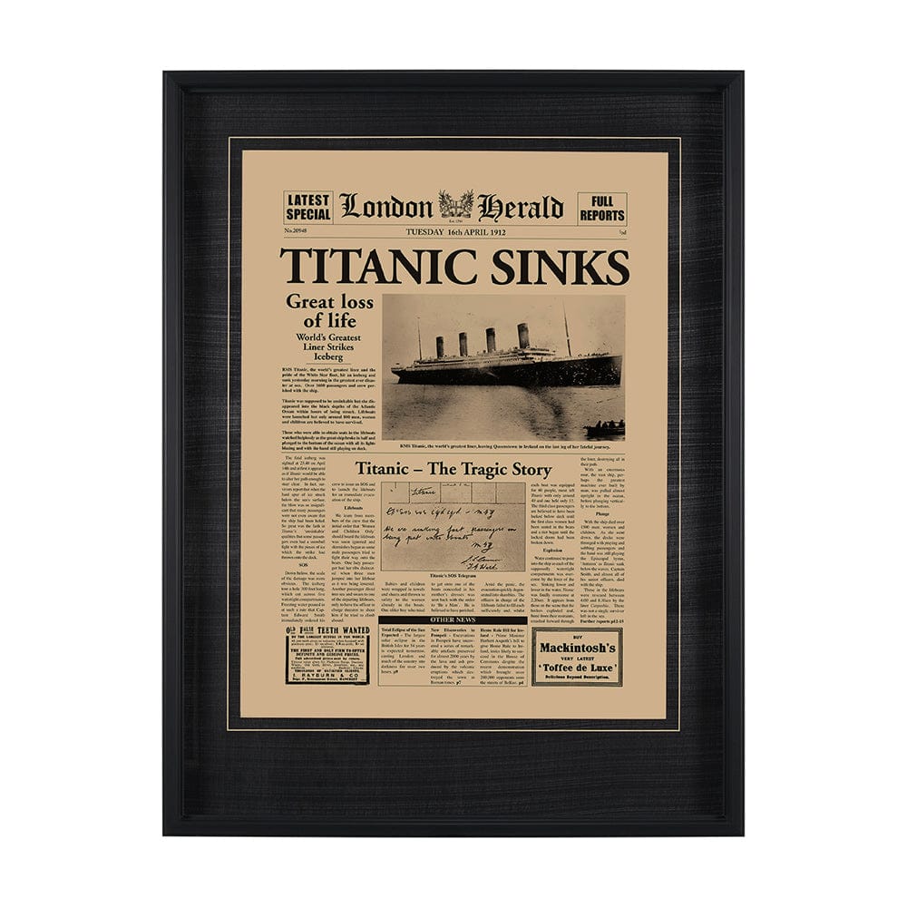 Mercana - Titanic Sinks by Vintage Collection a Hand Embelished Textured Framed Art Photo Matted under Glass - 8895 view 1