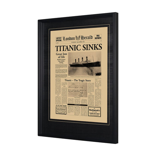 Mercana - Titanic Sinks by Vintage Collection a Hand Embelished Textured Framed Art Photo Matted under Glass - 8895 view 2