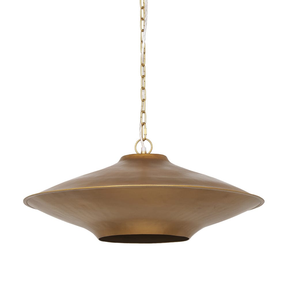 Mercana - Titus 1-Light Brass Finished Metal Disc Pendant - 70913 view 1