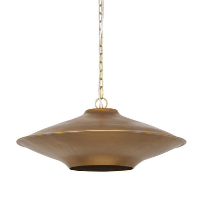 Mercana - Titus 1-Light Brass Finished Metal Disc Pendant - 70913 view 1