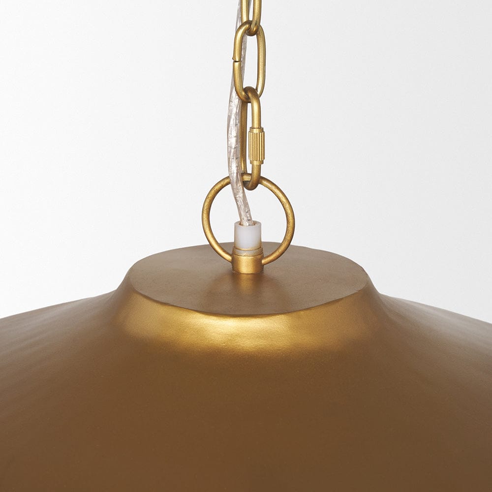 Mercana - Titus 1-Light Brass Finished Metal Disc Pendant - 70913 view 5