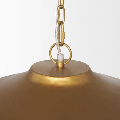 Mercana - Titus 1-Light Brass Finished Metal Disc Pendant - 70913 view 5