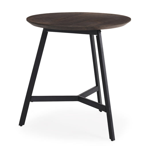 Mercana - Todd Dark Brown Wood W/ Metal Legs Side Table - 70107_CLOSEOUT view 1