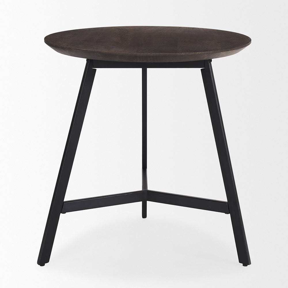 Mercana - Todd Dark Brown Wood W/ Metal Legs Side Table - 70107_CLOSEOUT view 2