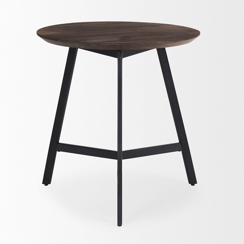 Mercana - Todd Dark Brown Wood W/ Metal Legs Side Table - 70107_CLOSEOUT view 3