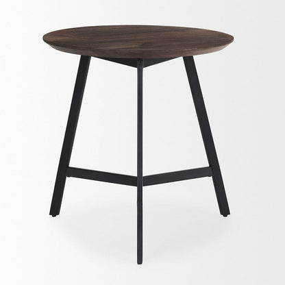 Mercana - Todd Dark Brown Wood W/ Metal Legs Side Table - 70107_CLOSEOUT view 3