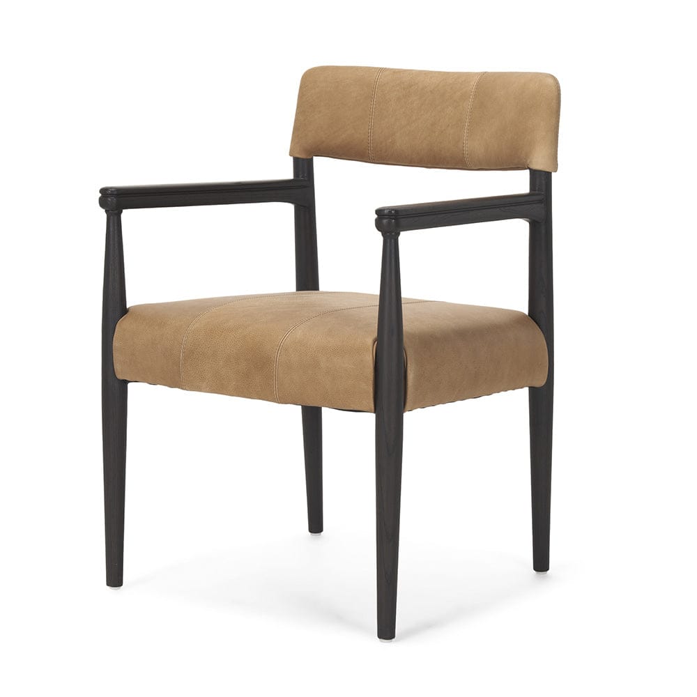 Mercana - Toni Dark Brown Wood w/ Chestnut Leather Dining Chair - 70930 view 1