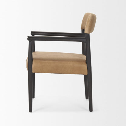 Mercana - Toni Dark Brown Wood w/ Chestnut Leather Dining Chair - 70930 view 3