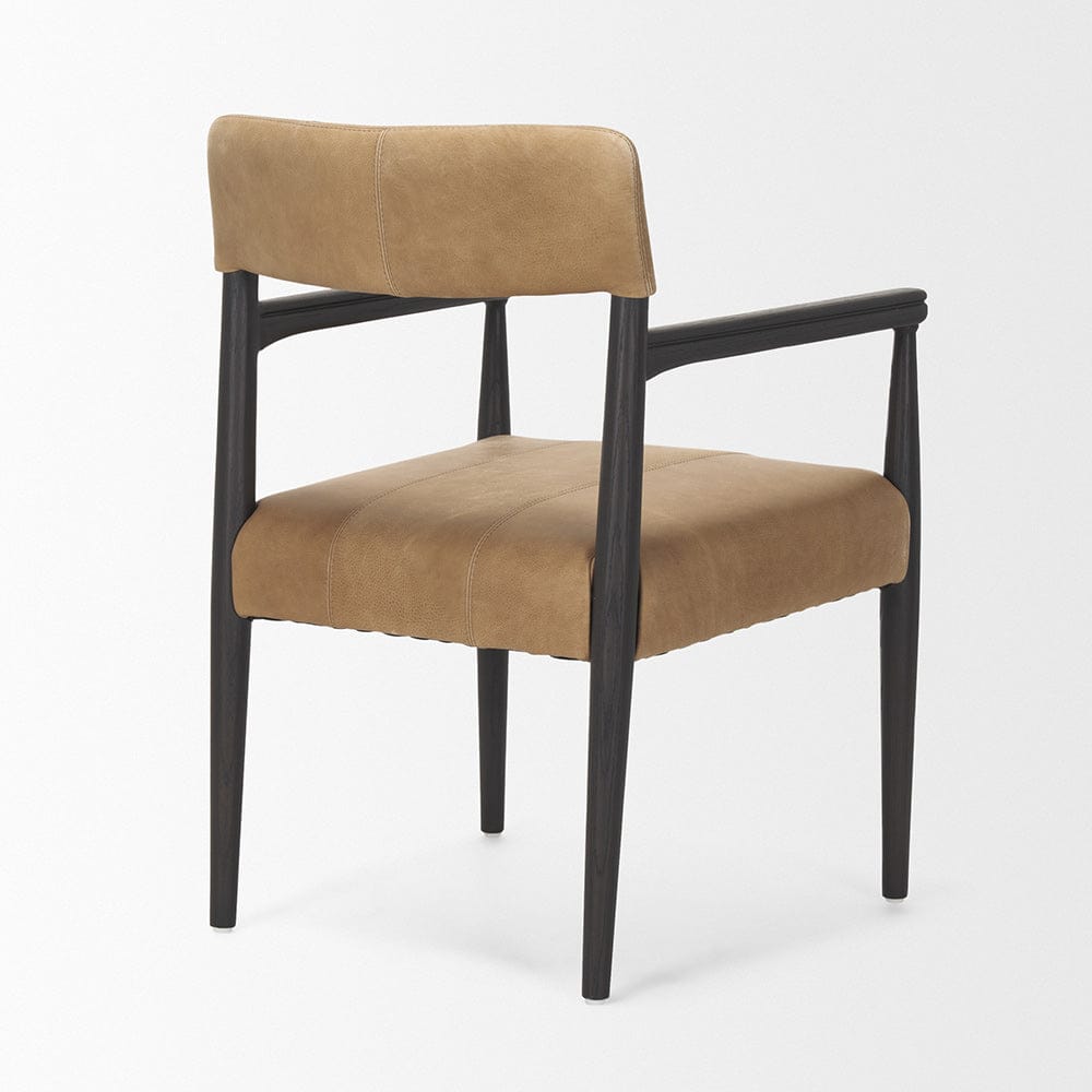 Mercana - Toni Dark Brown Wood w/ Chestnut Leather Dining Chair - 70930 view 5