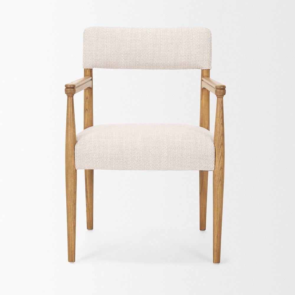Mercana - Toni Light Brown Nettlewood w/Cream Heathered Performance Fabric Dining Chair - 70931 view 2