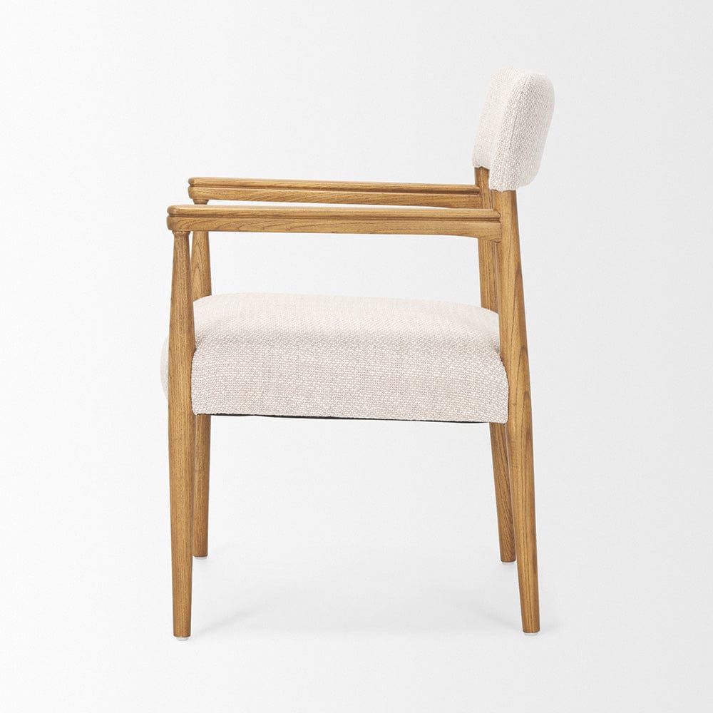 Mercana - Toni Light Brown Nettlewood w/Cream Heathered Performance Fabric Dining Chair - 70931 view 3