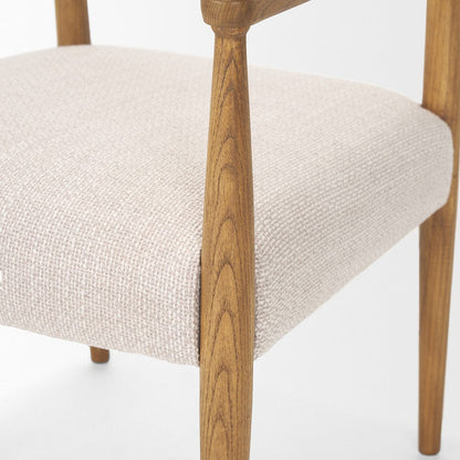 Mercana - Toni Light Brown Nettlewood w/Cream Heathered Performance Fabric Dining Chair - 70931 view 9