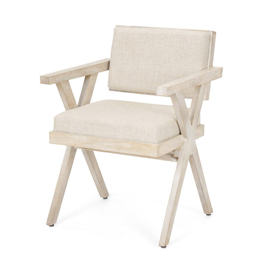 Mercana - Topanga I Cream Fabric Wrap Blonde Wooden Frame Dining Chair - 68505 view 1