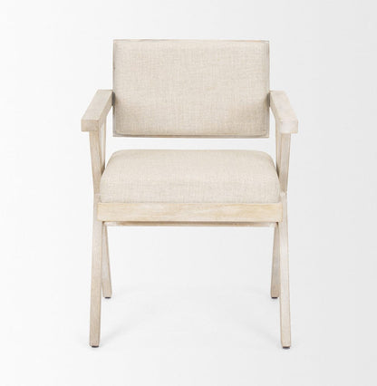 Mercana - Topanga I Cream Fabric Wrap Blonde Wooden Frame Dining Chair - 68505 view 2