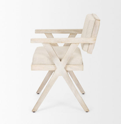 Mercana - Topanga I Cream Fabric Wrap Blonde Wooden Frame Dining Chair - 68505 view 3