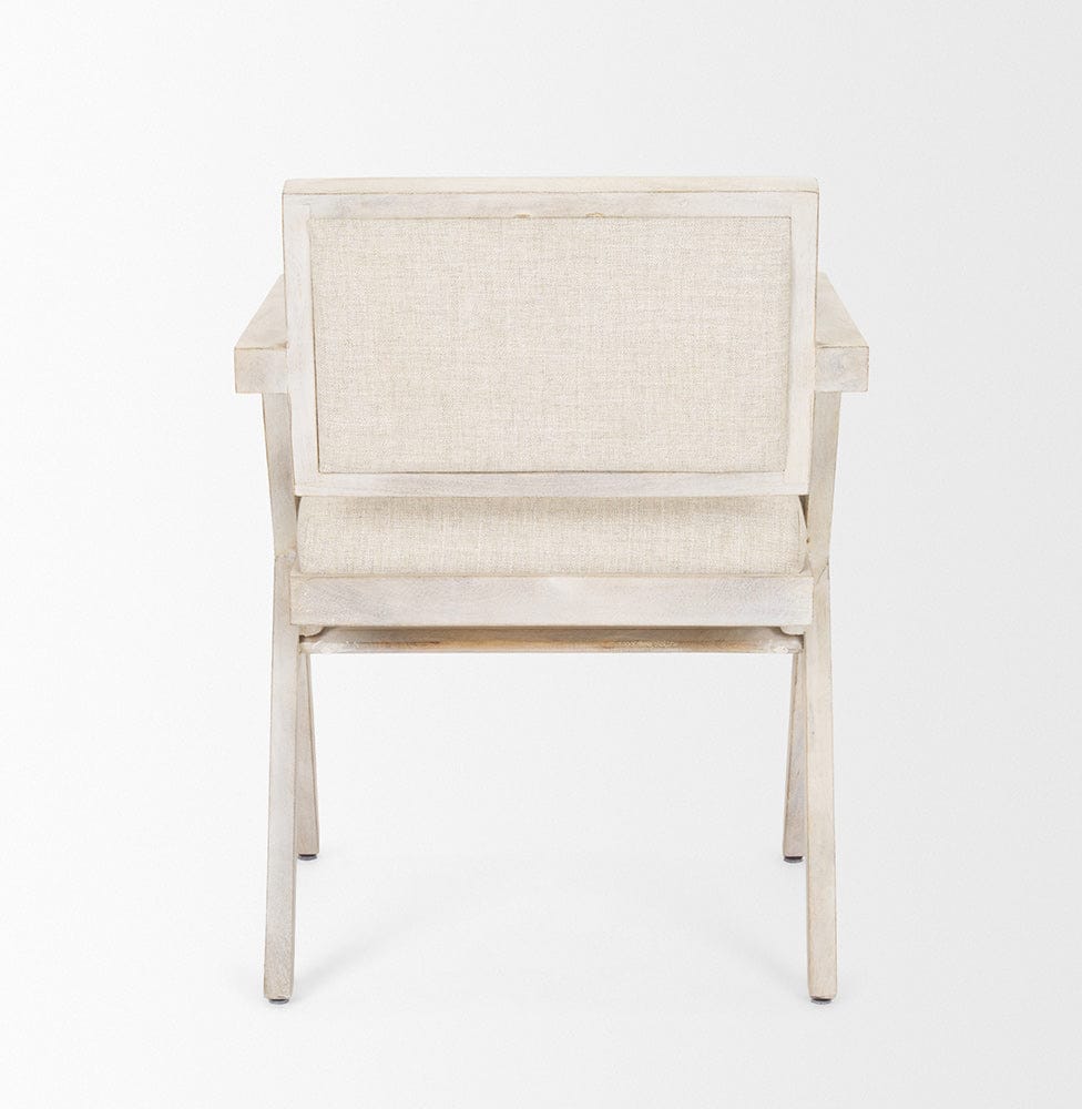 Mercana - Topanga I Cream Fabric Wrap Blonde Wooden Frame Dining Chair - 68505 view 4
