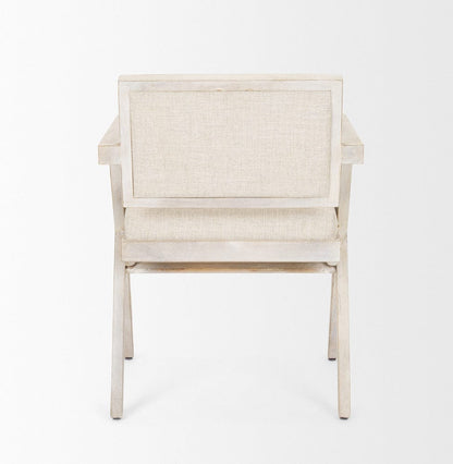 Mercana - Topanga I Cream Fabric Wrap Blonde Wooden Frame Dining Chair - 68505 view 4