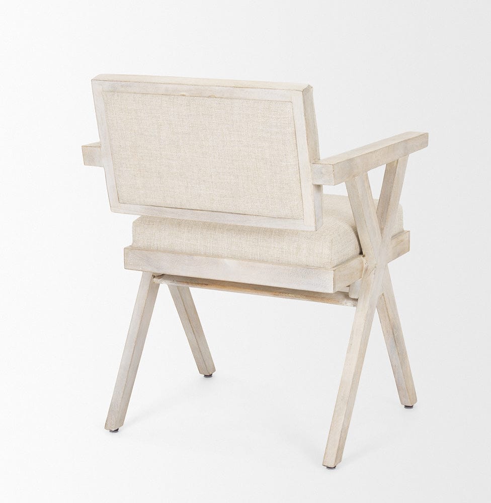 Mercana - Topanga I Cream Fabric Wrap Blonde Wooden Frame Dining Chair - 68505 view 5