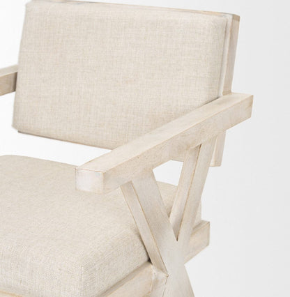 Mercana - Topanga I Cream Fabric Wrap Blonde Wooden Frame Dining Chair - 68505 view 7