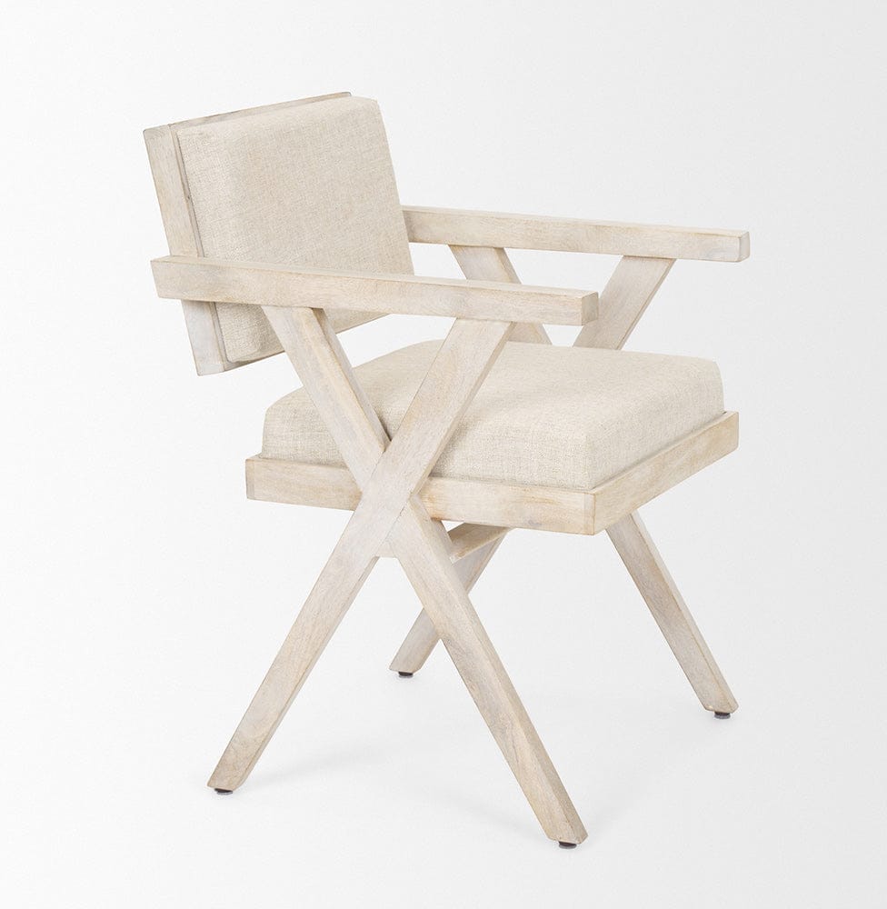 Mercana - Topanga I Cream Fabric Wrap Blonde Wooden Frame Dining Chair - 68505 view 10